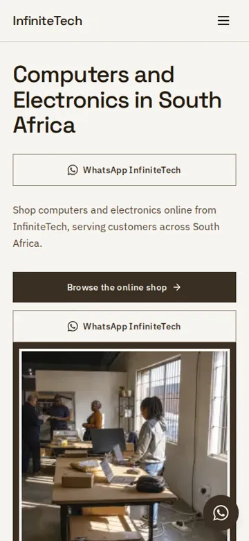 InfiniteTech website on a phone