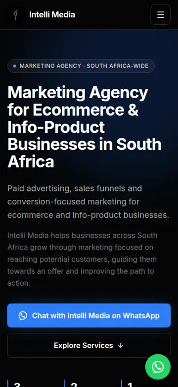 Intelli Media website on a phone
