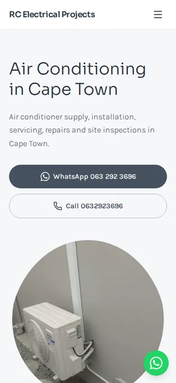 RC Electrical Projects website on a phone